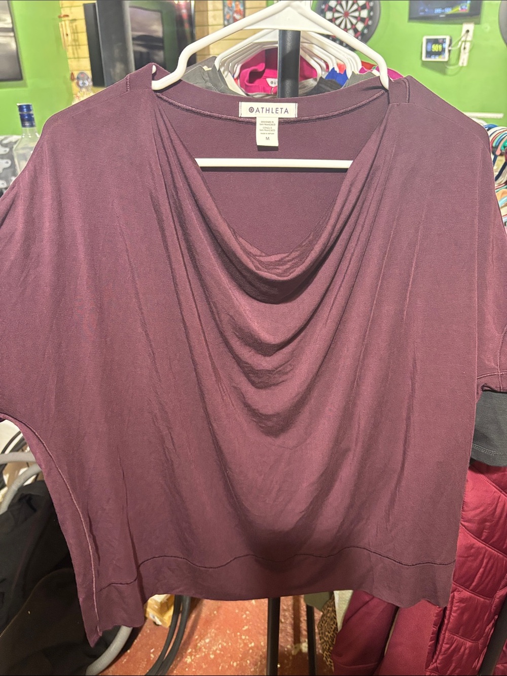 Athleta Plum Scoop Neck Tee in Deep Berry